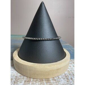 Silver Metal Beaded Bracelet Bangle Women